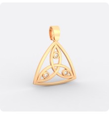 Трикветр с камнем (золото)