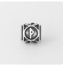 Шарм-бусина с руной Вуньо (Вунье) из серебра