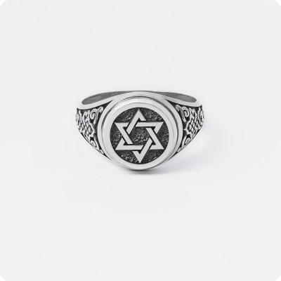 Кольцо Звезда Давида из серебра