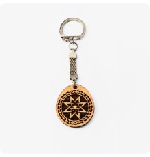 Брелок Алатырь-щит из дерева Бука