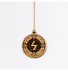 Руна Соулу - Руна солнца в руническом круге из дерева