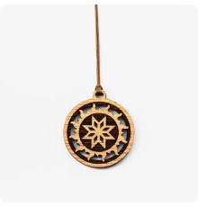 Оберег Алатырь в Солнечном круге из Дуба