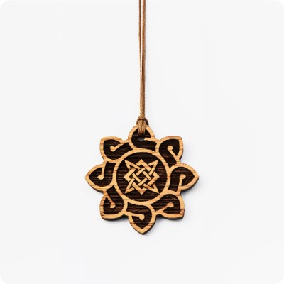 Оберег Звезда руси (Квадрат Сварога) из Дуба в солнце  