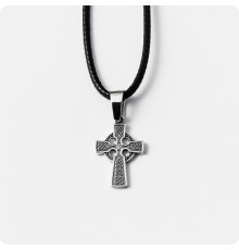 Кельтский крест из серебра с камнем (малый)