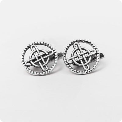 Серьги из серебра с Кельтским Четверным узлом