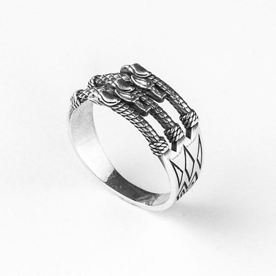 Кольцо из серебра Дракон-Грифон