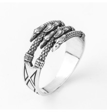 Кольцо из серебра Дракон-Грифон