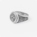 Кольцо с оберегом Навник (Чернобог) из серебра