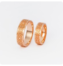 Обережное кольцо из золота со Славянскими символами