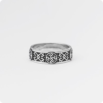 Серебряное кольцо с Оберегом Одолень трава