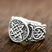 Кольцо Оберег Звезда Руси (Квадрат Сварога) из серебра