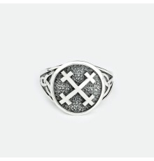 Женское кольцо из серебра - Крест Мары (Марены)