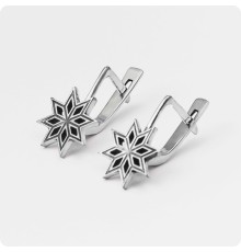 Серьги с Оберегом Алатырь из серебра (без круга)