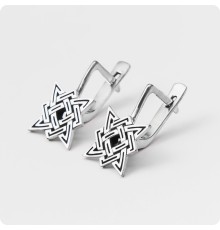 Серьги с Оберегом Звезда Руси (Квадрат Сварога)