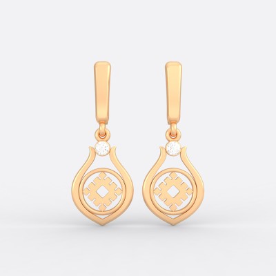 Серьги со славянским оберегом Репейник счастья из золота на английском замке