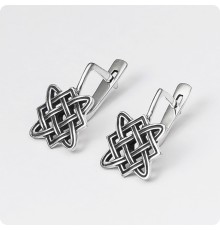 Серьги с Оберегом Звезда Лады-богородицы из серебра без круга