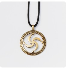 Оберег Символ Рода из латуни в круге