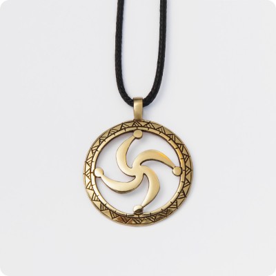 Оберег Символ Рода из латуни в круге