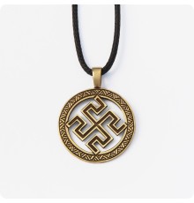 Оберег Родовик из латуни в круге