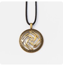 Оберег Знич из латуни в круге