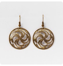 Серьги с Оберегом Змеевик из Латуни