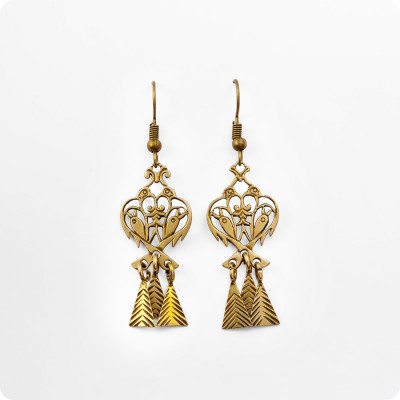 Серьги Птицы хранители из Латуни