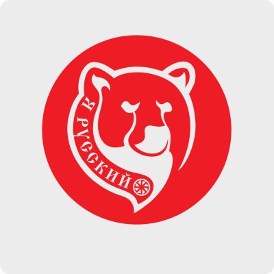 Наклейка Медведь - Я Русский (в круге)