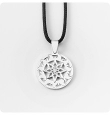 Оберег Алатырь-щит из серебра в Солнечном Круге