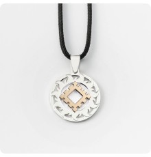 Оберег Репейник Счастья из серебра с золотом в Солнечном Круге