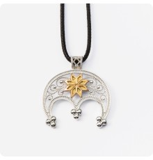 Лунница с Алатырем (серебро с золотом)