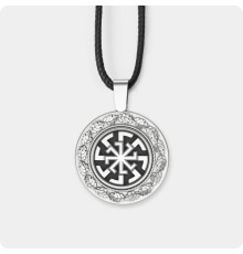 Оберег Свитовит из серебра в дубовых листьях