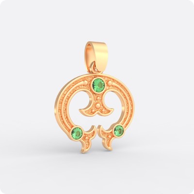 Оберег Лунница из золота (три камня)