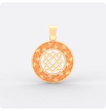 Оберег Звезда Лады-богородицы из золота с орнаментом (литой)