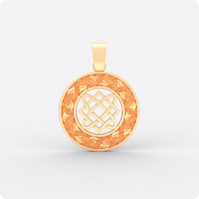 Оберег Звезда Лады-богородицы из золота с орнаментом (литой)