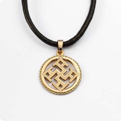 Оберег Духовная сила из золота в круге