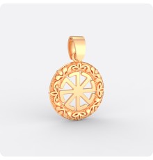 Оберег Колядник из золота в круге (малый)
