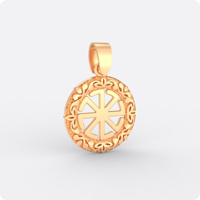 Оберег Колядник из золота в круге (малый)