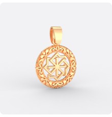 Оберег Молвинец из золота в круге (малый)