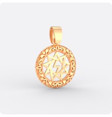 Оберег Перуница из золота в круге (малый)