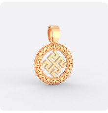 Оберег Родовик из золота в круге (малый)