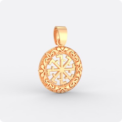 Оберег Светоч из золота в круге (малый)