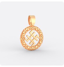 Оберег Сварог из золота в круге (малый)