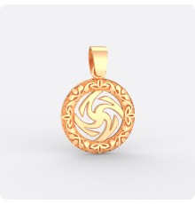 Оберег Вайга (Символ Тары) из золота в круге (малый)