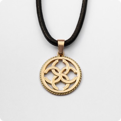 Оберег Свадебник из золота в круге