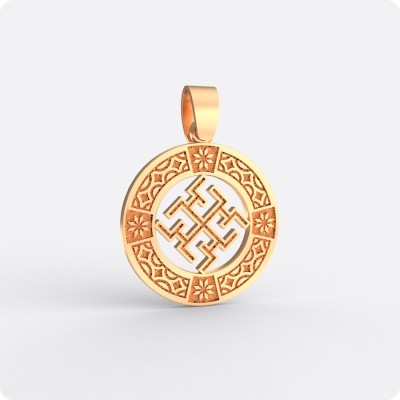 Оберег Духобор из золота с узором