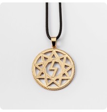 Оберег Перуница из золота в круге