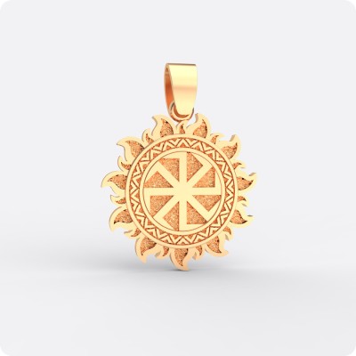 Оберег Коловрат из золота в Ярило (посолонь)