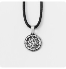 Оберег Перуница из серебра в круге (малый)