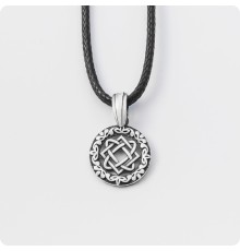 Оберег Звезда Лады-богородицы из серебра в круге (малый)