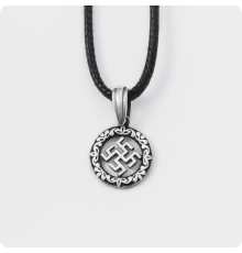 Оберег Цветок Папоротника из серебра в круге (малый)